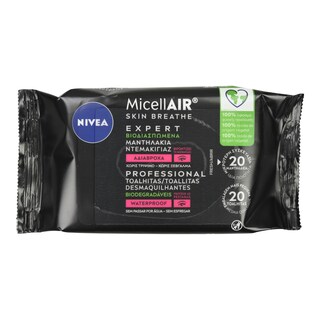 NIVEA | Μαντηλάκια Ντεμακιγιάζ Micellair Skin Breathe Professional 20 Τεμάχια