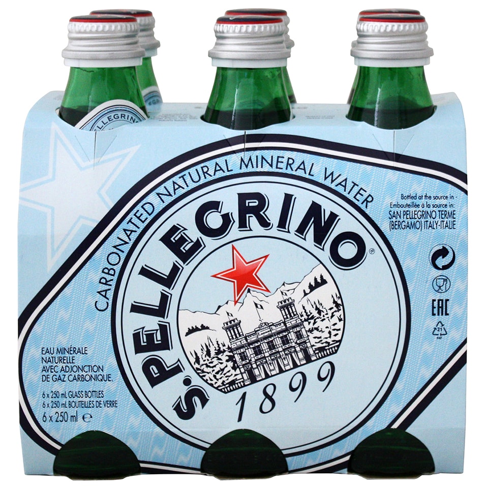 SAN PELLEGRINO Ανθρακούχο Νερό Φιάλη 6x250ml