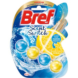 BREF | POWER ACTIVE | Καθαριστικό Τουαλέτας WC Block Scent Switch Marine & Citrus 50g