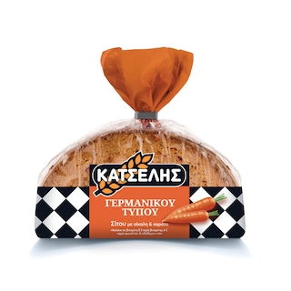 ΚΑΤΣΕΛΗΣ | Ψωμί Τόστ Σίκαλης & Καρότο Γερμανικού Τύπου 400gr