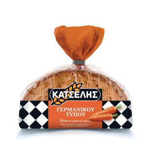 ΚΑΤΣΕΛΗΣ | Ψωμί Τόστ Σίκαλης & Καρότο Γερμανικού Τύπου 400gr