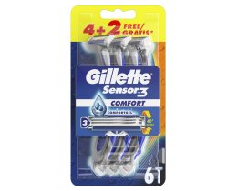 GILLETTE | SENSOR 3 | Ξυριστική Μηχανή Μιας Χρήσης Comfort 3 Προσφορά 4+2 Τεμάχια Δώρο 6 Τεμάχια