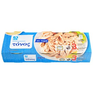 Τόνος Τεμαχισμένος Σε Νερό 3X68 gr