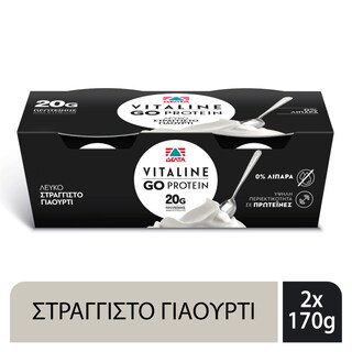 VITALINE | Γιαούρτι Στραγγιστό Λευκό Protein 0% 2x170g