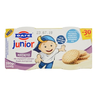JUNIOR | ΠΑΙΔΙΚΑ ΓΙΑΟΥΡΤΙΑ ΜΠΙΣΚΟΤΟ 2X140ΓΡ