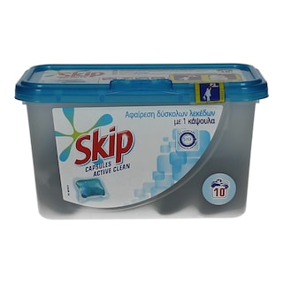 SKIP | ΚΑΨΟΥΛΕΣ ΑΠΟΡΡΥΠΑΝΤΙΚΟ ΠΛΥΝΤΗΡΙΟΥ ΡΟΥΧΩΝ ACTIVE CLEAN 10 ΜΕΖ