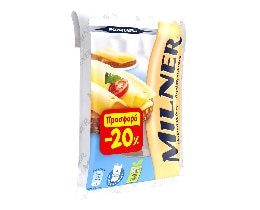 MILNER | Τυρί Ολλανδίας Μαλακό 18% Λιπαρά Φέτες 175g Έκπτωση 20%