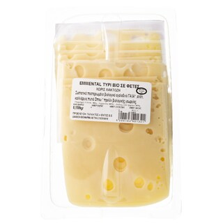ΒΙΟΦΑΡΜΑ | Τυρί Emmental Bio Χωρίς Λακτόζη Φέτες 150g