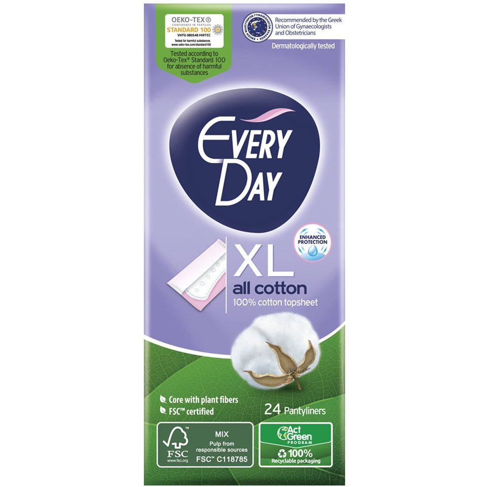 EVERY DAY Σερβιετάκια XL All Cotton 24 Τεμάχια