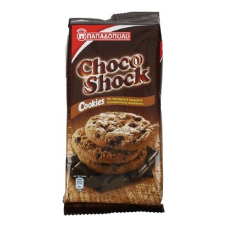 ΠΑΠΑΔΟΠΟΥΛΟΥ | CHOCO SHOCK | ΜΠΙΣΚΟΤΑ COOKIES ΚΟΜΜΑΤΙΑ ΣΟΚΟΛΑΤΑΣ 180GR
