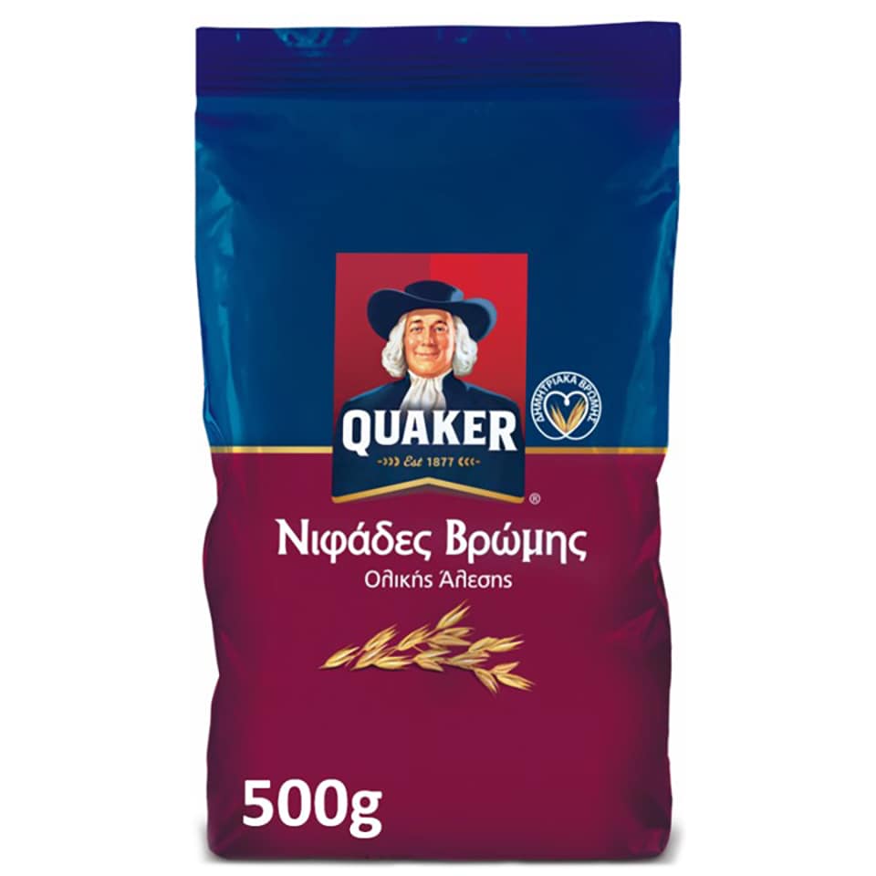 QUAKER Νιφάδες Βρώμης Ολικής Άλεσης 500gr