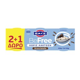 BEFREE | Επιδόρπιο Γιαουρτιού BeFree Stracciatella Χωρίς Λακτόζη 3x150g 2+1 Δώρο