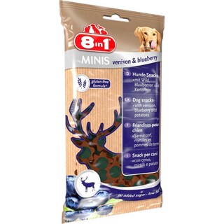 8IN1 | Snack Σκύλων Minis Eλάφι & Βατόμουρο 100g
