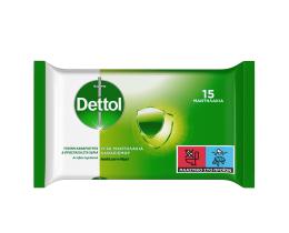 DETTOL | Υγρά Πανάκια Αντιβακτηριδιακά 15 Τεμάχια