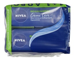 NIVEA | Μαντηλάκια Ντεμακιγιάζ Creme Care 25 Τεμάχια 1+1 Δώρο