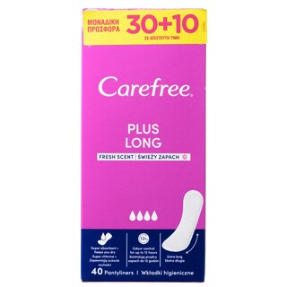 CAREFREE | Σερβιέτες Plus Long 30 + 10 Τεμάχια Δώρο