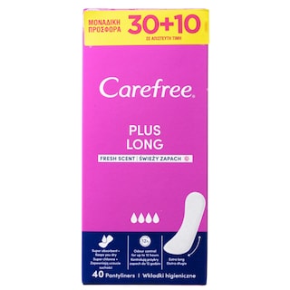 CAREFREE | Σερβιέτες Plus Long 30 + 10 Τεμάχια Δώρο