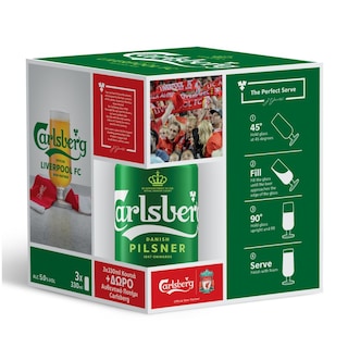 CARLSBERG | Μπύρα Pilsner Κουτί 3x330ml+Ποτήρι Δώρο