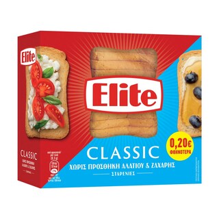 ELITE | Φρυγανιές Σίτου Χωρίς Αλάτι 250g Έκπτωση 0.20Ε