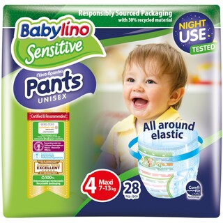 BABYLINO | Πάνες Βρακάκι Μωρού Sensitive Νο4 28 Τεμάχια