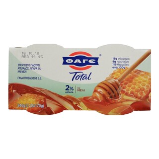 TOTAL | ΓΙΑΟΥΡΤΙ 2% ΜΕ ΜΕΛΙ 2 X 170 GR
