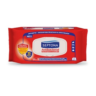 SEPTONA | Αντιβακτηριδιακά Μαντηλάκια Refresh 75% 60 Τεμάχια