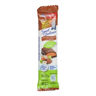 SWEET & BALANCE | Σοκολάτα Γάλακτος Πραλίνα Στέβια 40gr