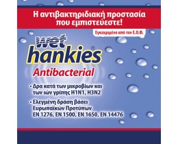 WET HANKIES | Υγρά Μαντηλάκια Αντιβακτηριδιακά 15 Tεμάχια 2+2 Δώρο