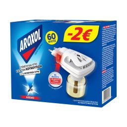 AROXOL | Εντομοαπωθητικό Σετ Συσκευή & Υγρό 60 Νύχτες 45ml Έκπτωση 2Ε -2E
