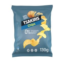 ΤΣΑΚΙΡΗΣ | ΤΣΑΚ.ΤΣΙΠΣ ΜΕ 0% ΠΡΟΣΘ.ΑΛΑΤΙ 130Γ 0% Αλάτι 130gr