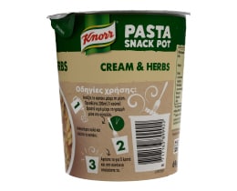 KNORR | Ζυμαρικά Snack Pot Σάλτσα Κρεμώδη & Μυρωδικά 69g