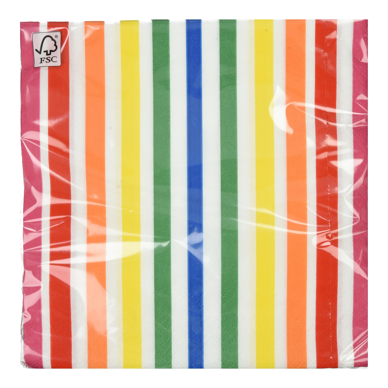 DECORATA Χαρτοπετσέτες Χρωματιστές Ρίγες 33x33cm 20 Τεμάχια