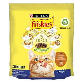FRISKIES | Γατοτροφή Για Στειρωμένες Γάτες Γαλοπούλα Λαχανικά 375 gr