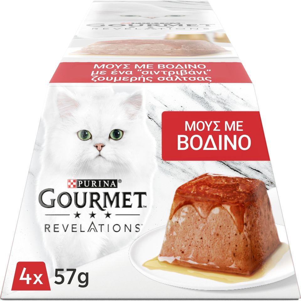 GOURMET Γατοτροφή Μους Βοδινό Gourmet Revelations 4x57g