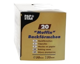 - | Θήκες Ψησίματος Muffin Λευκές 20 Τεμάχια