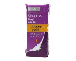 CARE | ΣΕΡΒΙΕΤΕΣ ULTRA PLUS NIGHT DUO 20 ΤΕΜ
