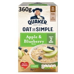 QUAKER | Νιφάδες Βρώμης Ολικής Άλεσης Μήλο & Μύρτιλα 360g