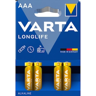 VARTA | Μπαταρίες Αλκαλικές LongLife ΑΑA 4 Τεμάχια