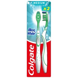 COLGATE | MAX WHITE | Οδοντόβουρτσα Max White Μέτρια 2 Τεμάχια 1+1 Δώρο