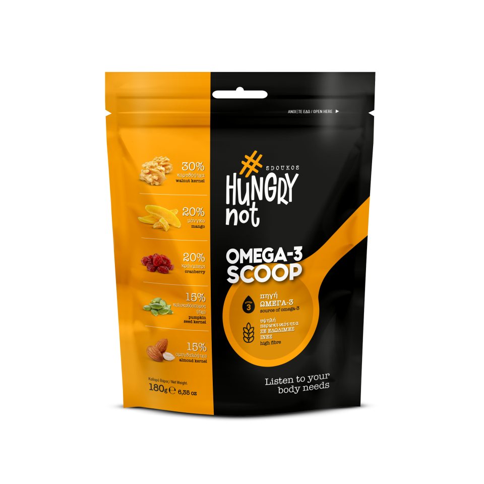 HUNGRYNOT Μείγμα Ξηρών Καρπών Omega 3 Scoop Mix 180g