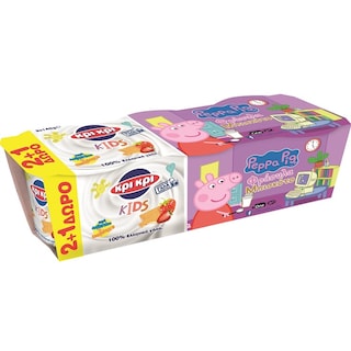 ΚΡΙ ΚΡΙ | Επιδόρπιο Γιαουρτιού Peppa Pig Φράουλα Μπισκότο 3x140g 2+1 Δώρο