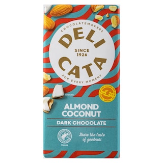 DELICATA | Μαύρη Σοκολάτα με Αμύγδαλα και Καρύδα 150g