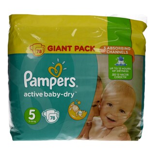PAMPERS | ΠΑΝΕΣ ACTIVE BABY DRY GIANT NΟΥΜΕΡΟ 5 (11-18KG) 78 ΤΕΜ