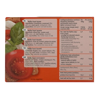 MELBA | Φρυγανιές Toast Sesame 100g