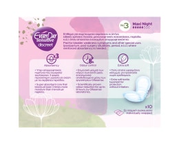 EVERY DAY | Σερβιέτες Ακράτειας Sensitive Discreet Maxi Night 10 Τεμάχια