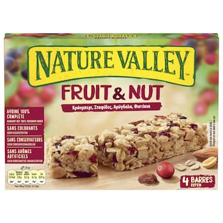 NATURE VALLEY | Μπάρες Δημητριακών Fruit & Nut Κράνμπερι 4x30g