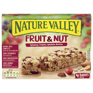 NATURE VALLEY | Μπάρες Δημητριακών Fruit & Nut Κράνμπερι 4x30g