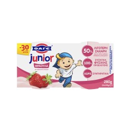 JUNIOR | Παιδικό Γιαούρτι Φράουλα 2x140g Έκπτωση 0.3E