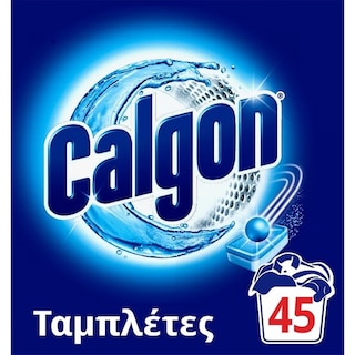 CALGON | Αποσκληρυντικό Νερού Πλυντηρίου Ρούχων Ταμπλέτες 45 Τεμάχια