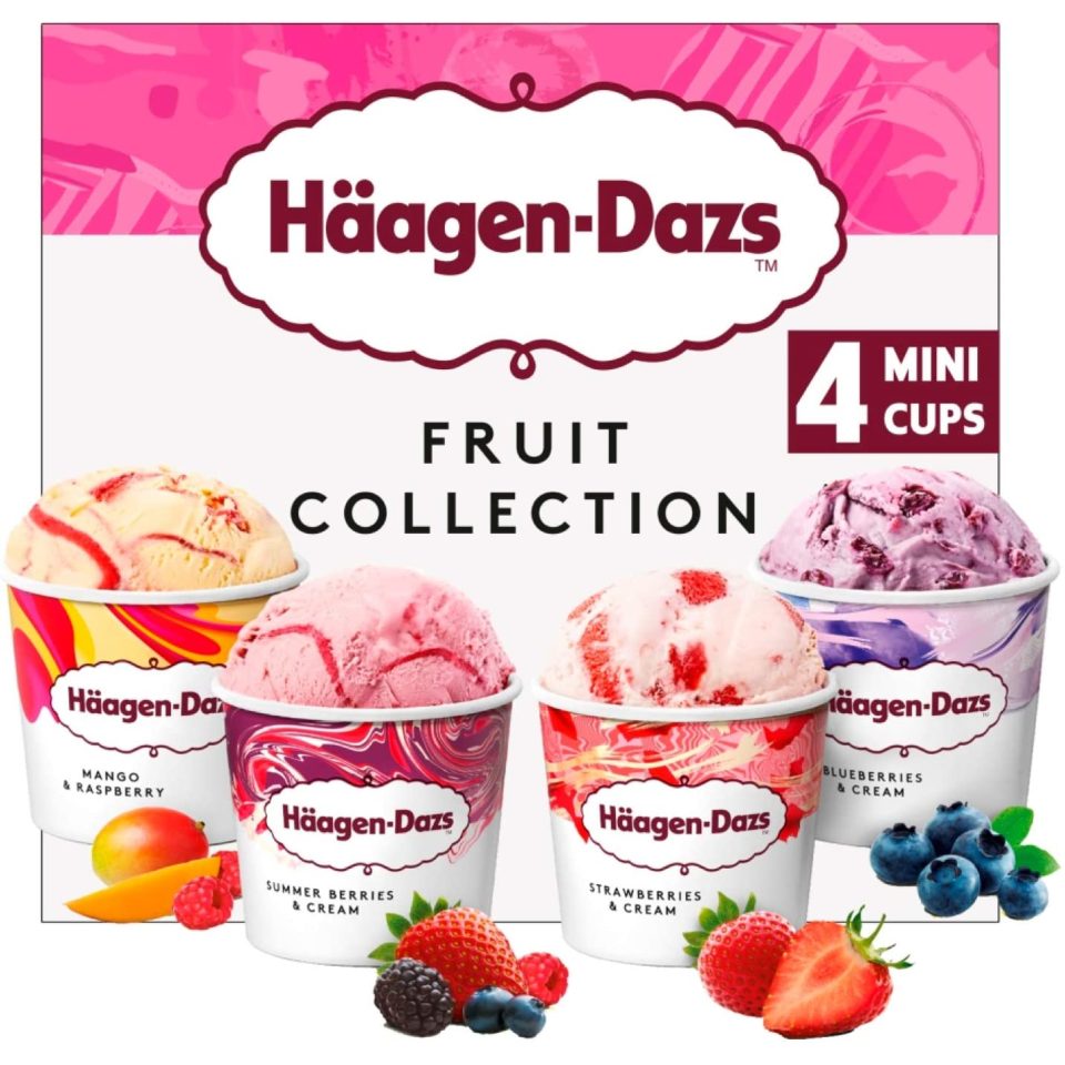 HAAGEN DAZS Παγωτό Fruit Collection 4 Mini Cups 326g